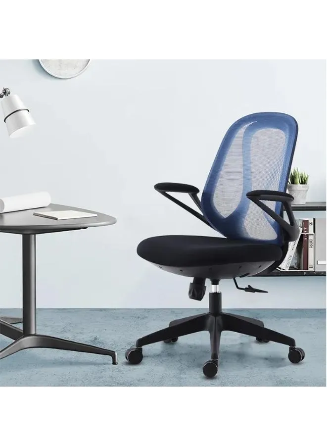 Modern Stylish Middle Back Mesh Office Chair with Elegant Design and Black Frame for Office and Home, Blue