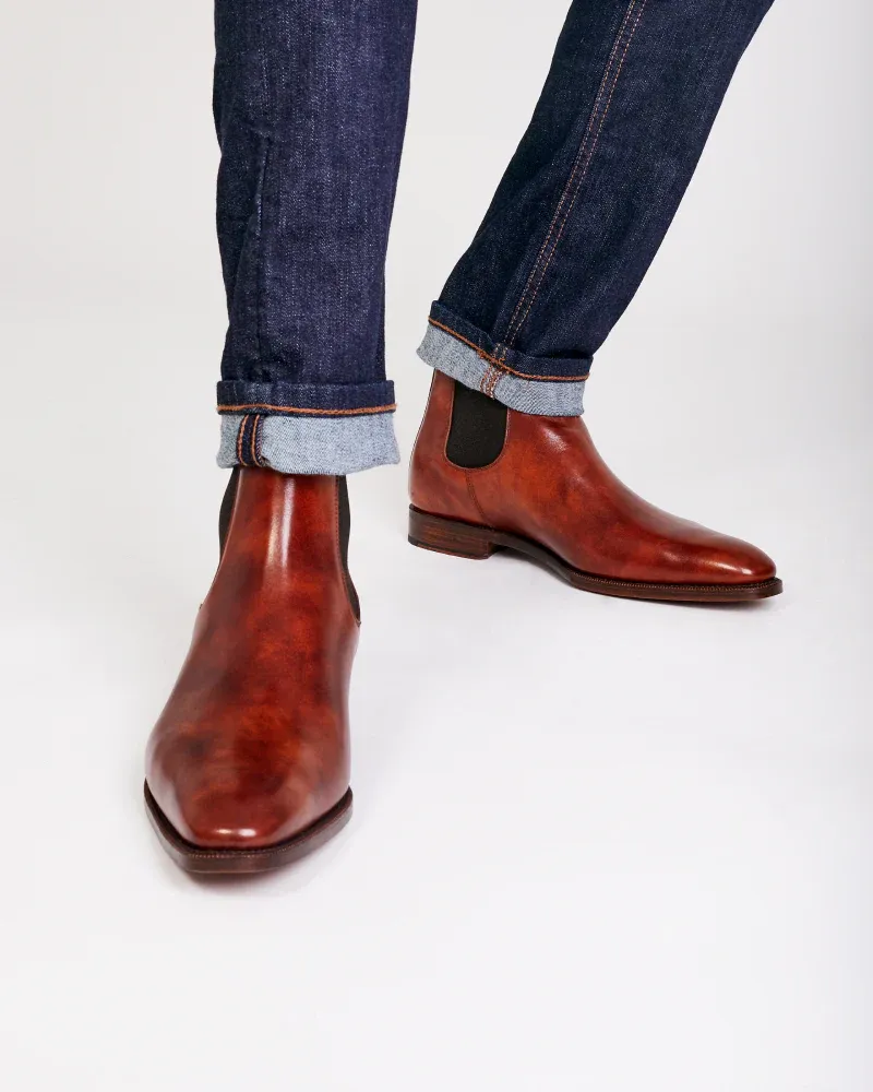 Museum Cognac Leather Chelsea Boot