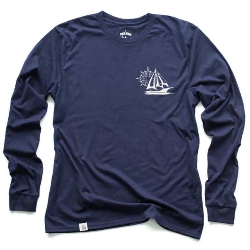 Nautical Sailing Long Sleeve Dark Shirt (w/ Free Necklace)