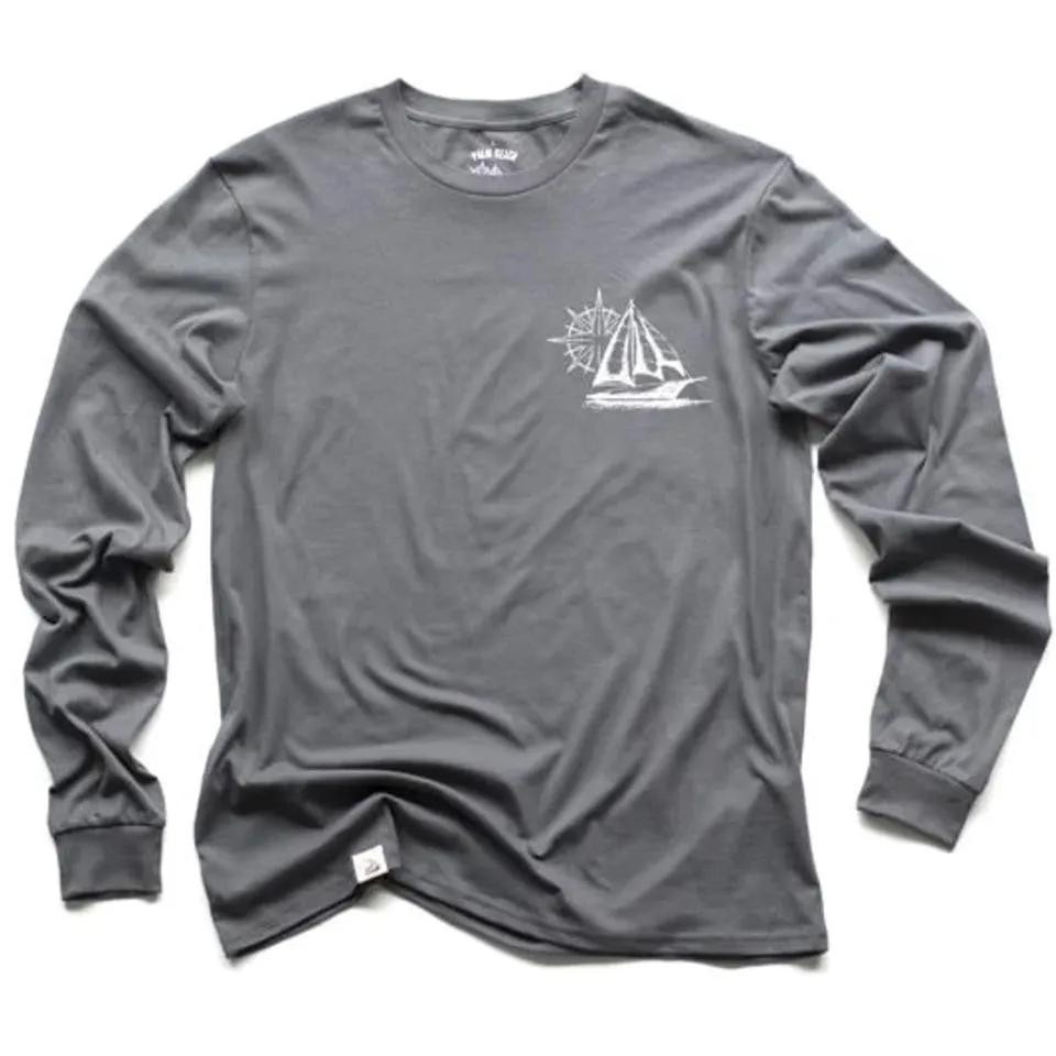 Nautical Sailing Long Sleeve Dark Shirt (w/ Free Necklace)