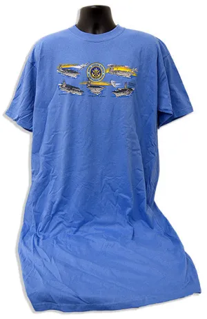 NSNV1 Night Shirt - Naval Station Seal with Carriers IRIS BLUE