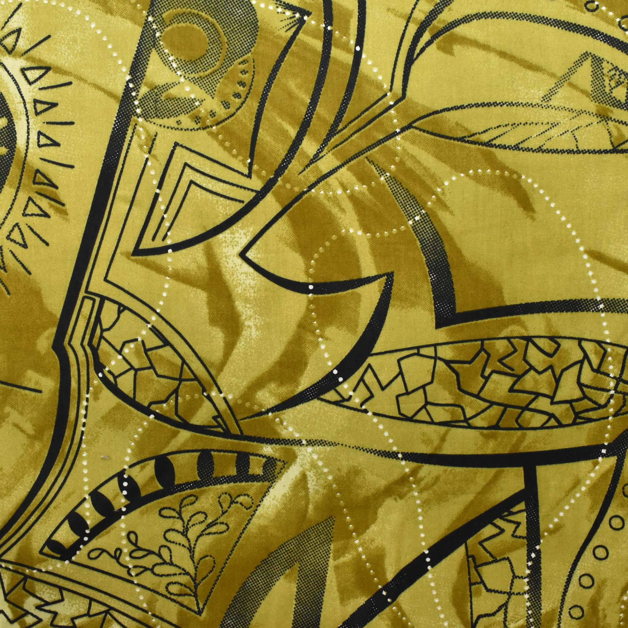 Olive Green Batik Cotton Print