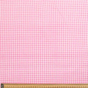 Pink Small Check Cotton Print