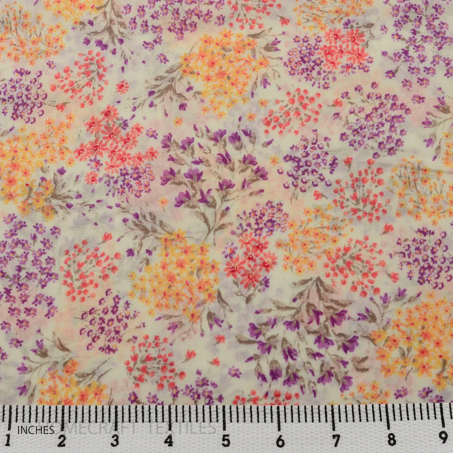 Purple Wildflowers Cotton Print