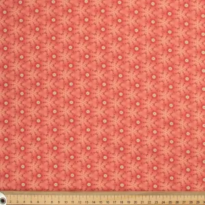 Ruby Red Collection #11 Coral Geometric Floral Cotton Prints