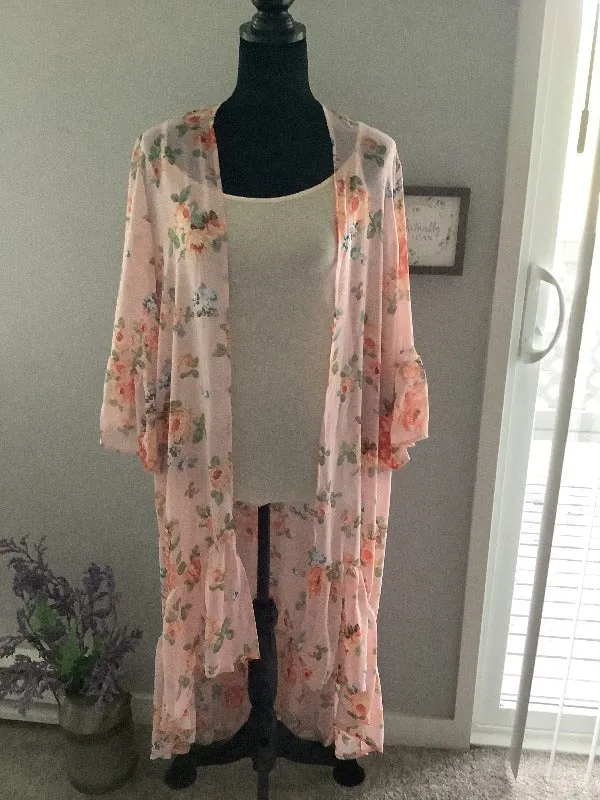 Ruffled Floral Kimono/ Cardigan