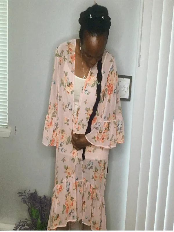 Ruffled Floral Kimono/ Cardigan