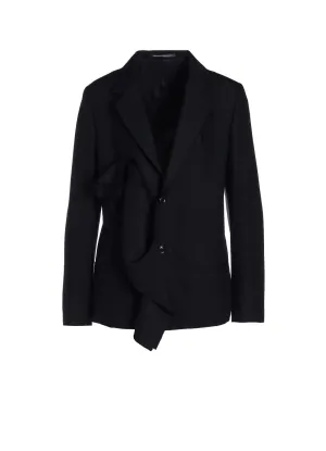 RY/W GABARDINE LEFT FRONT DRAPE JACKET