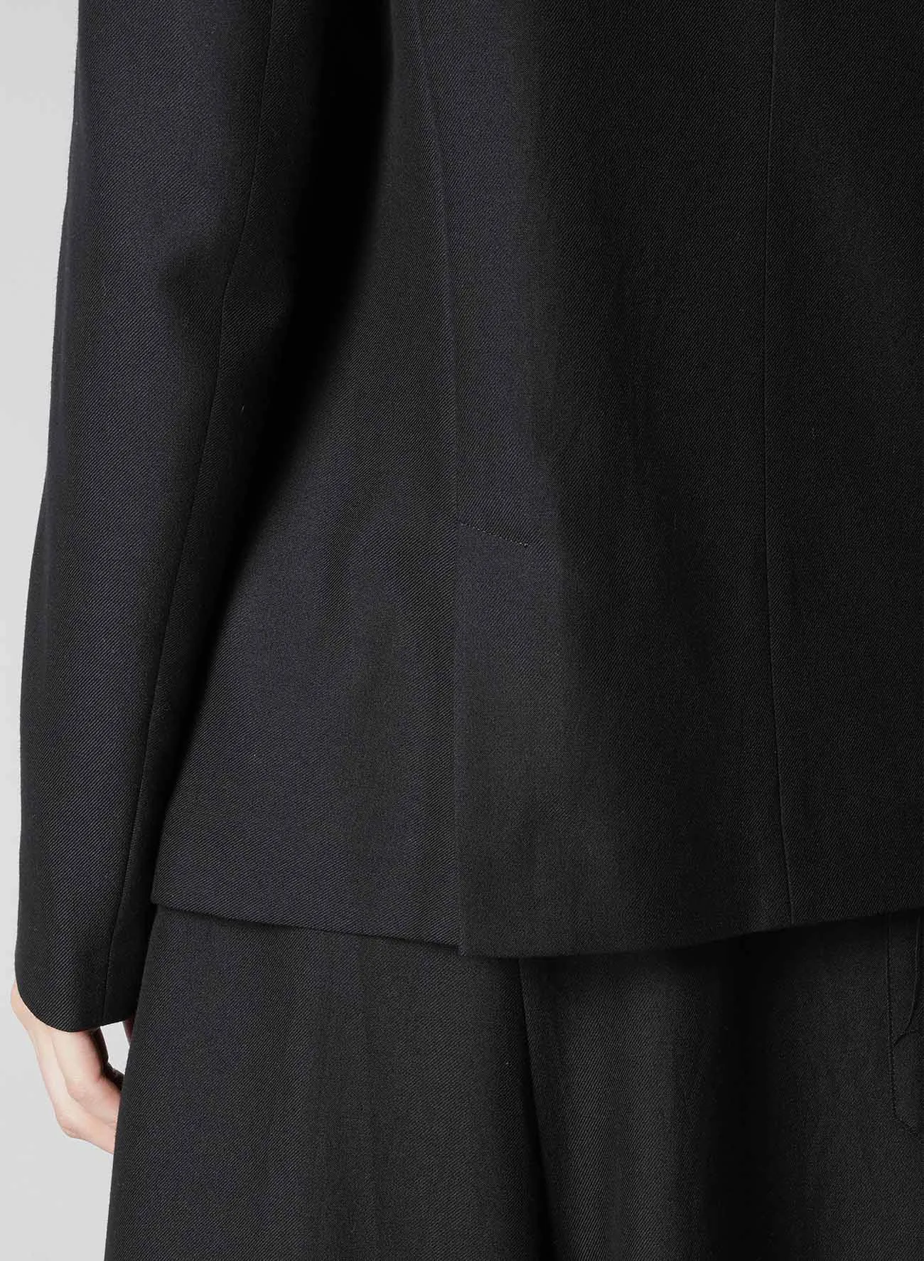 RY/W GABARDINE LEFT FRONT DRAPE JACKET