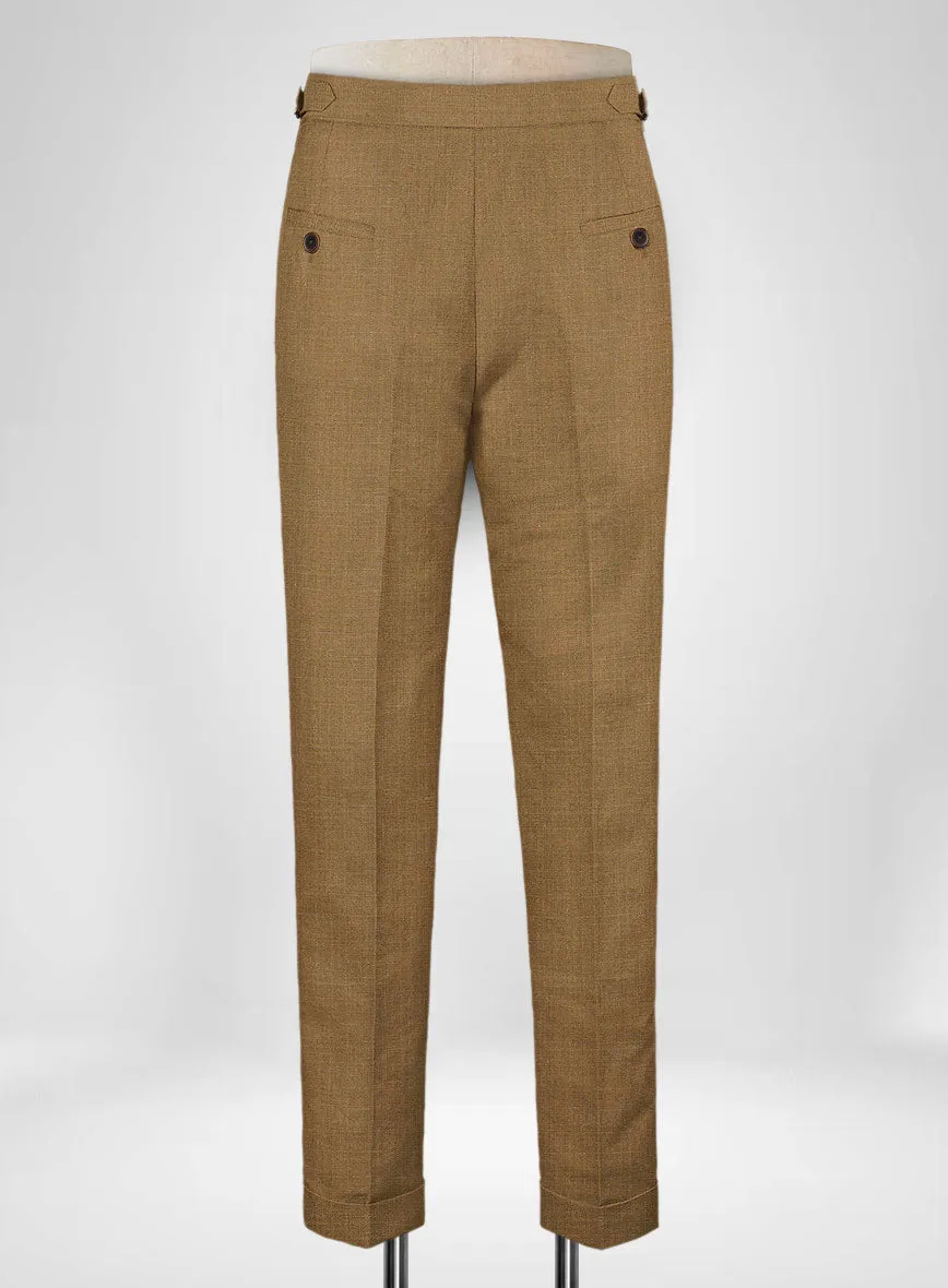 Sepia Brown Linen Highland Trousers