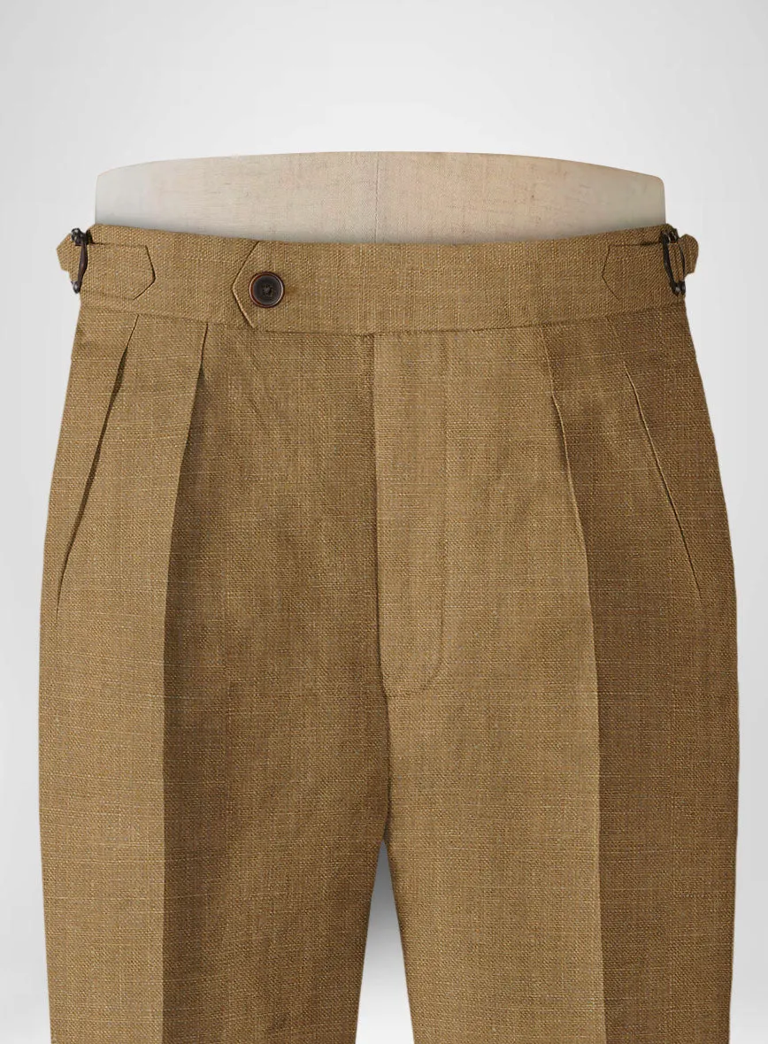 Sepia Brown Linen Highland Trousers