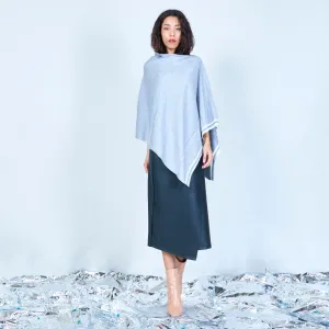 Shimmer knit poncho with asymmetric hem wholesale