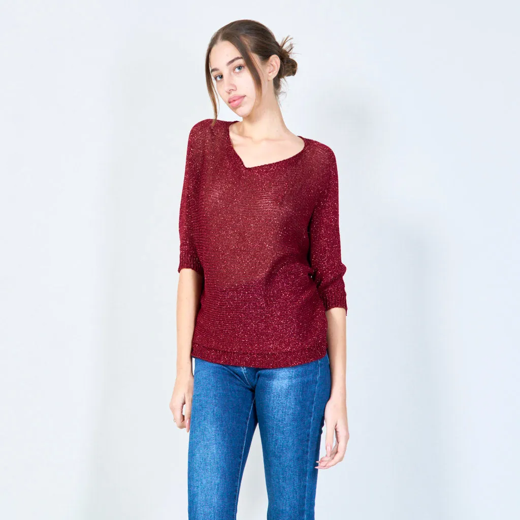 Shimmering loose knit pullover wholesale