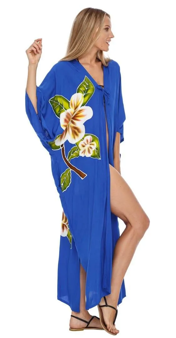 SHU-SHI Women's Kimono Cardigan - Floral Robe Beach Cover-Up, Open Front, One Size