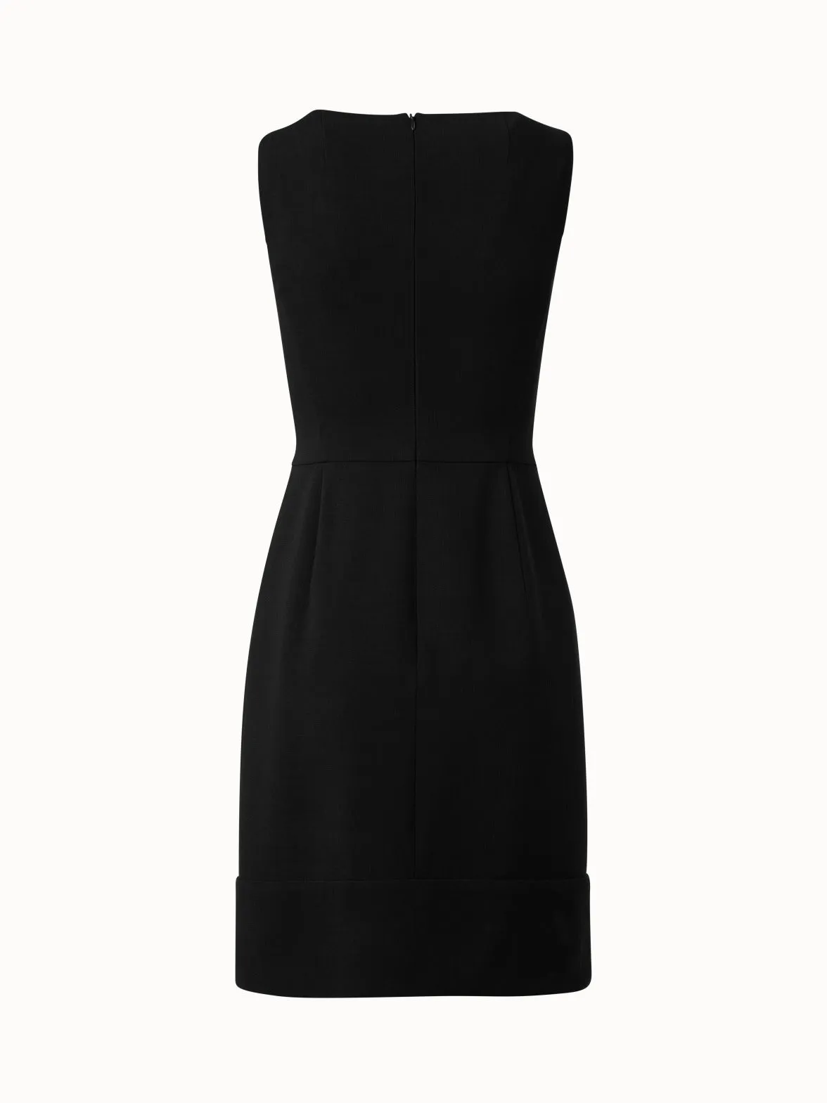 Sleeveless Round Neck Double Face Wool Sheath Dress