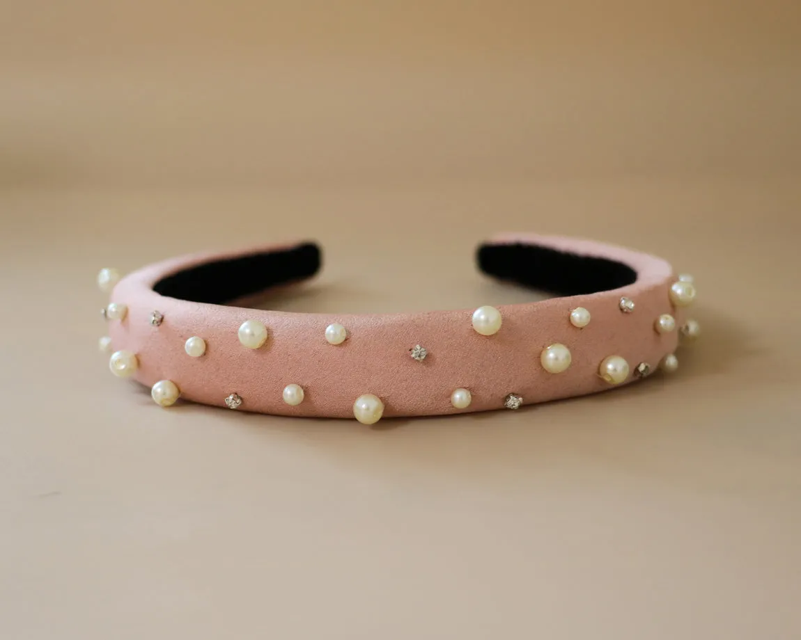 Slender Headband Pale Pink Pearl