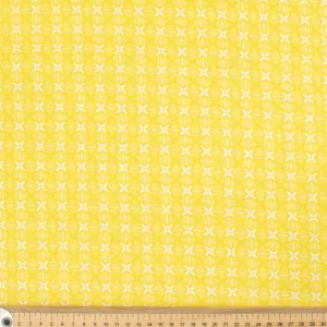 Spring Blooms Collection #11 Yellow Geometric Line Floral Cotton Prints