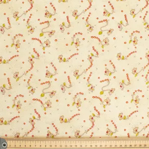 Stof Fabrics La Vie est Belle-1 Floral on Cream Cotton Prints