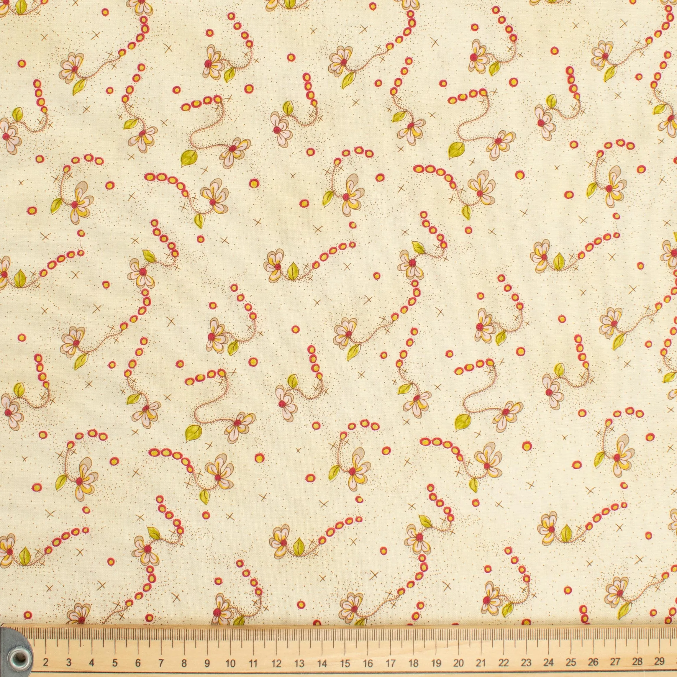 Stof Fabrics La Vie est Belle-1 Floral on Cream Cotton Prints