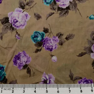 Taupe Scatter Floral Cotton Print