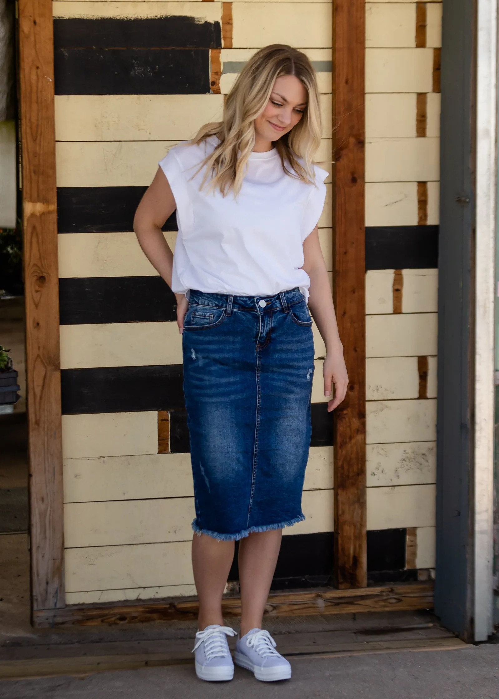 White Cotton Short Sleeve Top - FINAL SALE