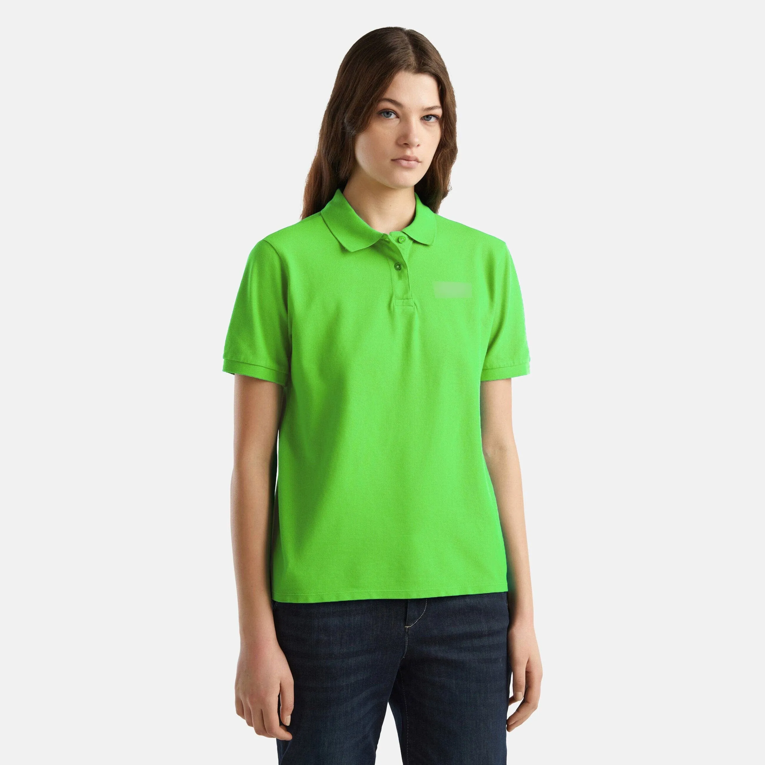 Women's Embroidered Design Short Sleeve Minor Fault Polo Shirt