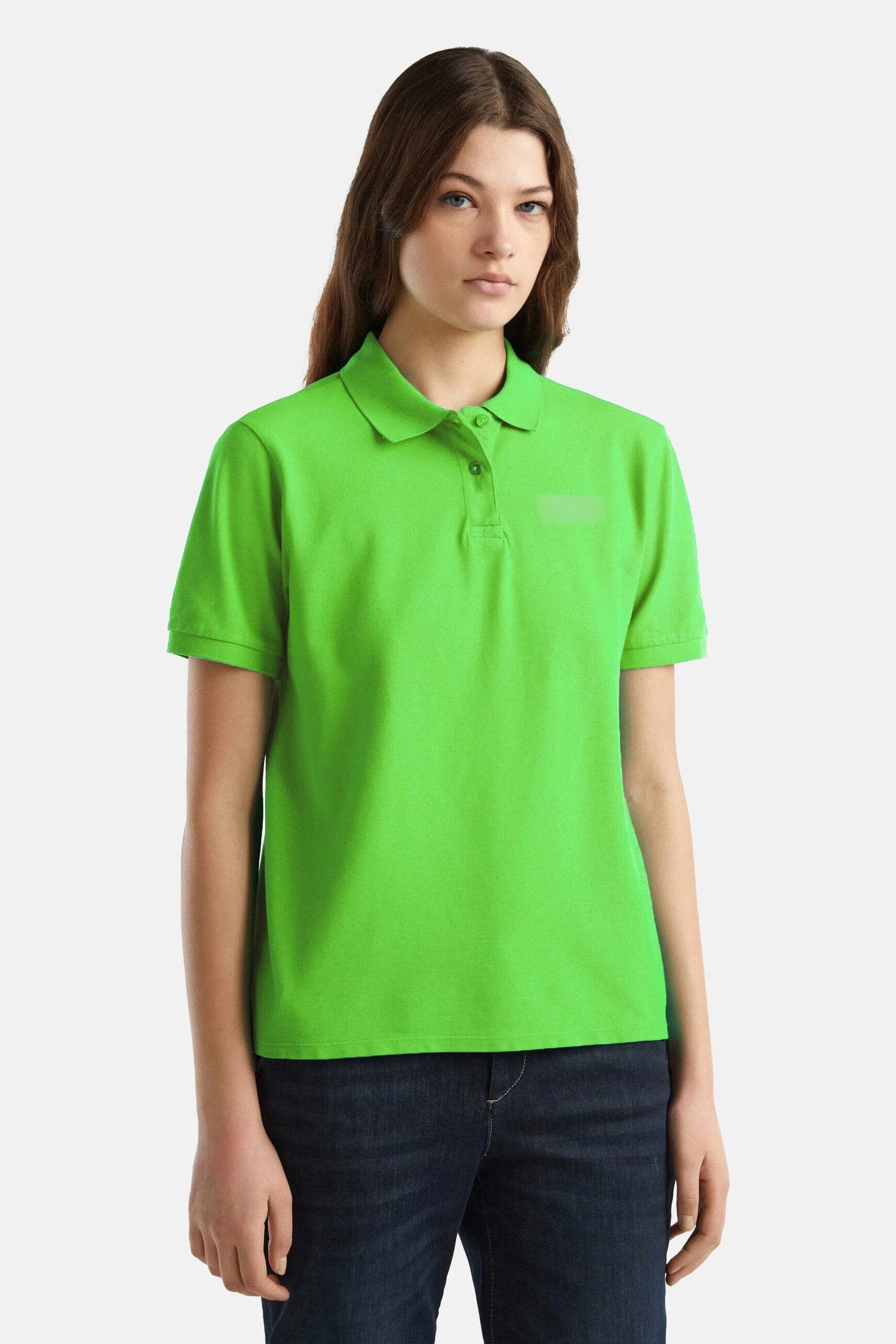 Women's Embroidered Design Short Sleeve Minor Fault Polo Shirt